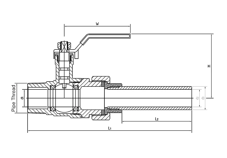Long Extension Tube Weld End Male Thread Stainless Steel Ball Valve